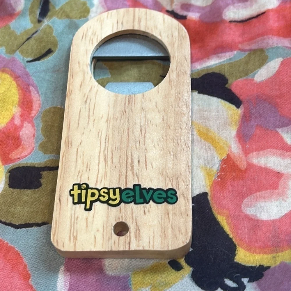 Tipsy elves, wooden bottle opener unisex travel gift pocket size